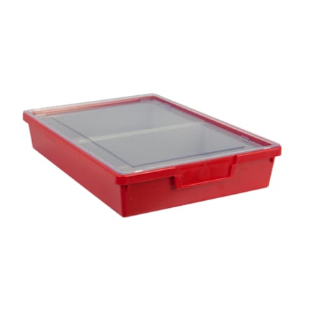 Bin, Tray, Tote, Red, High Impact Polystyrene, 12.25 In W, 3 In H